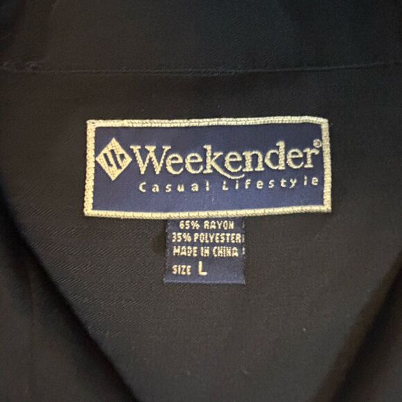 Weekender Button up shirt Sz L Embroidered Tropical Marlin Resort Wear Beach - Picture 8 of 10